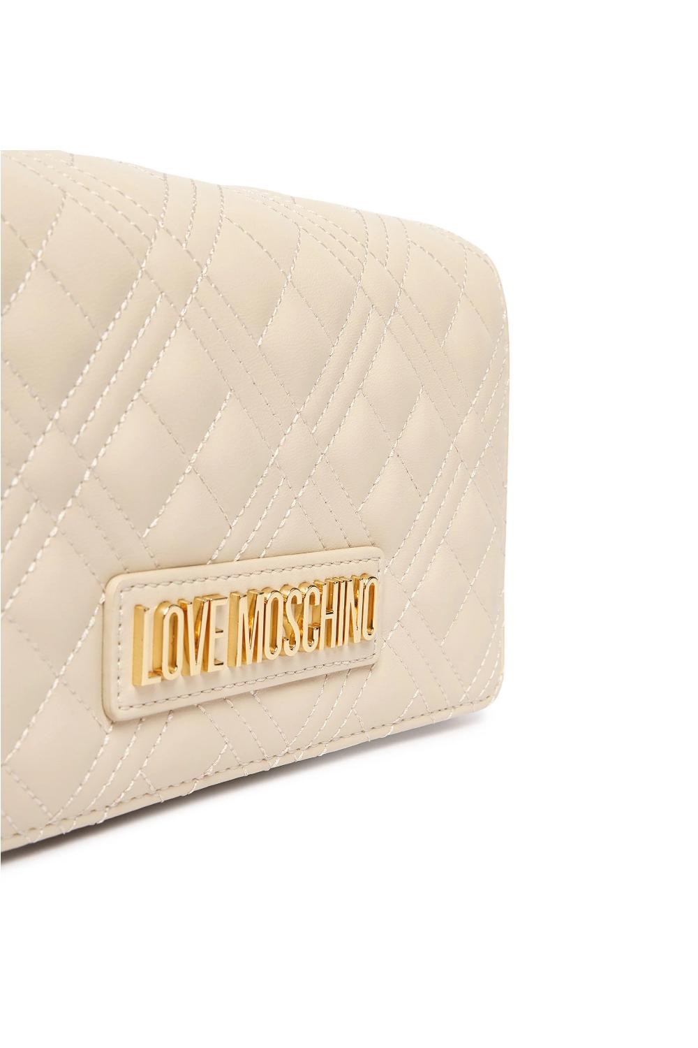 Pochette trapuntata Love Moschino con logo lettering oro e catena JC4079PP1O LA0110 Love Moschino