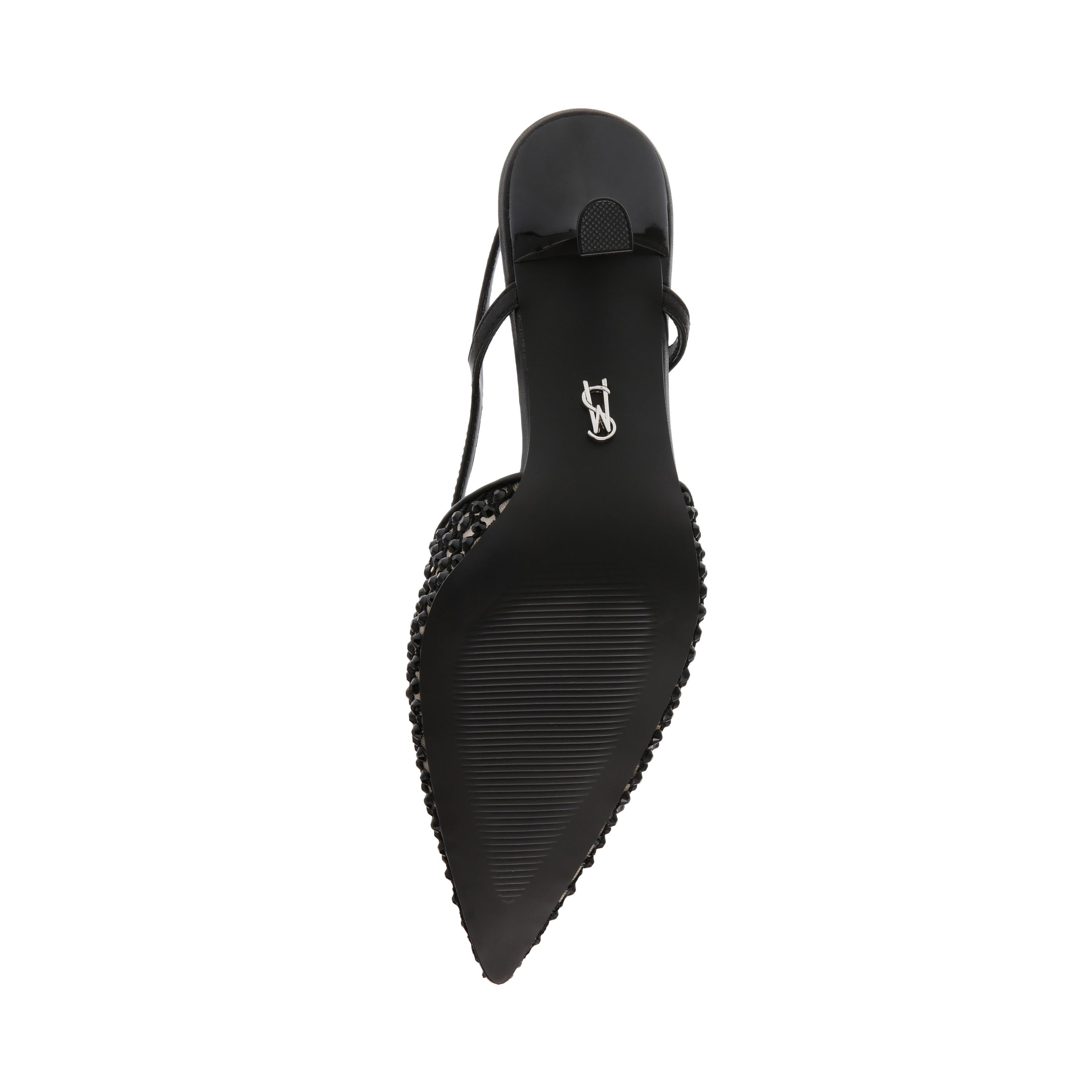 Décolleté Slingback con tacco basso LEGACI-MR BLACK RHINESTONE MESH Steve Madden