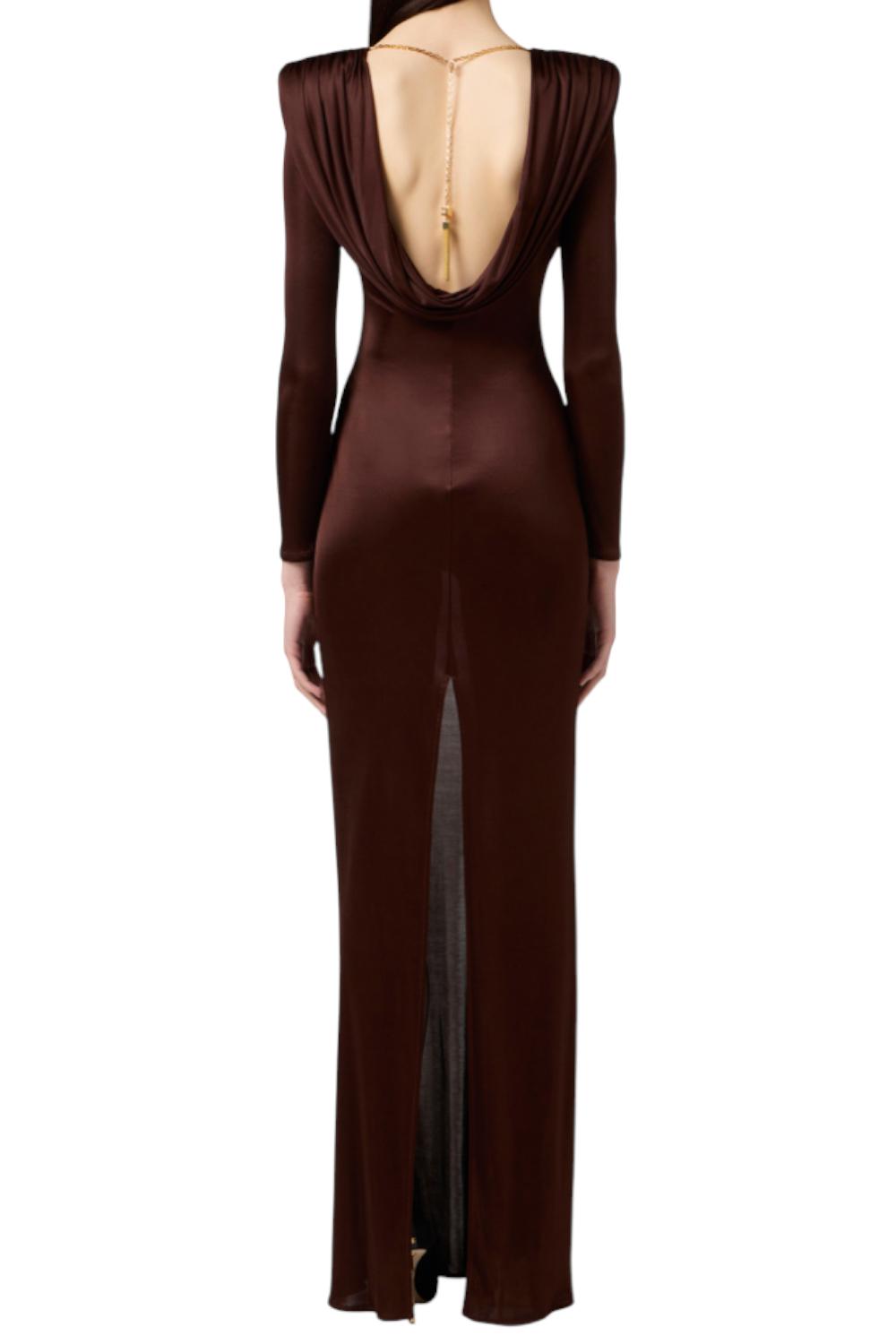 Abito Red Carpet in jersey di viscosa lucida<BR/> ABR10 56E2EA4 Elisabetta Franchi