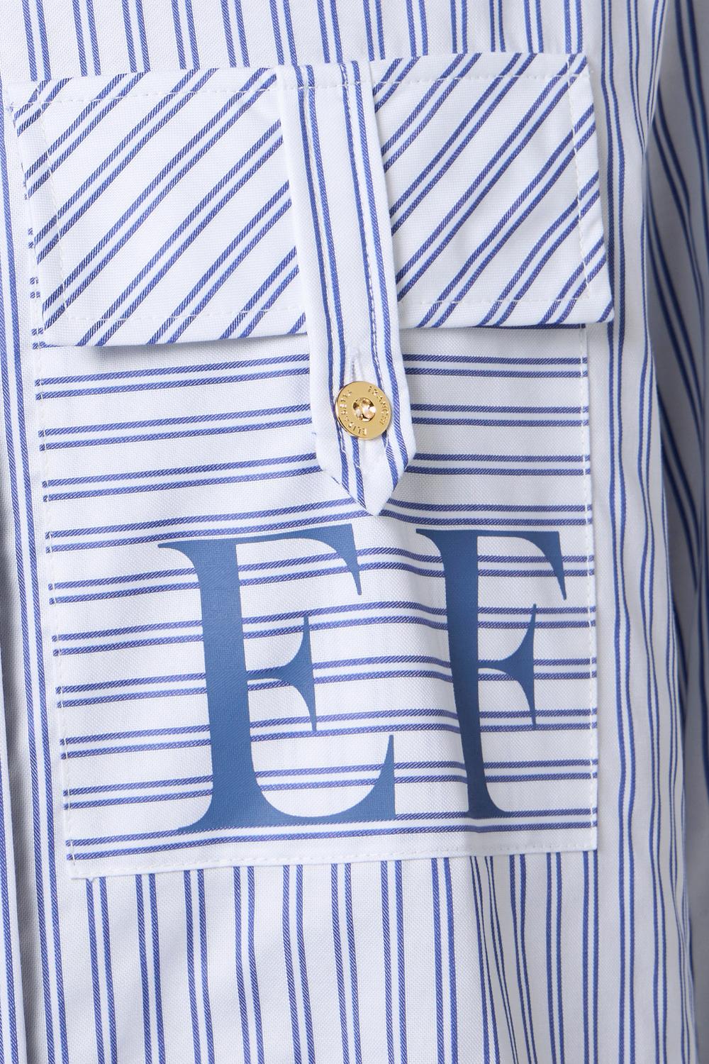 Camicia in popeline di cotone a righe<BR/> CA111 56E2068 Elisabetta Franchi