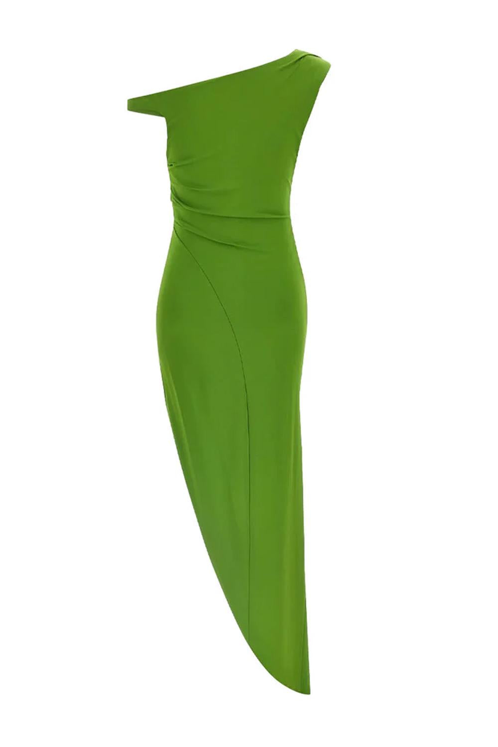 Abito Monospalla Elisabetta Franchi in Jersey Crêpe con Spacco Asimmetrico AB906 61E2EV3 Elisabetta Franchi