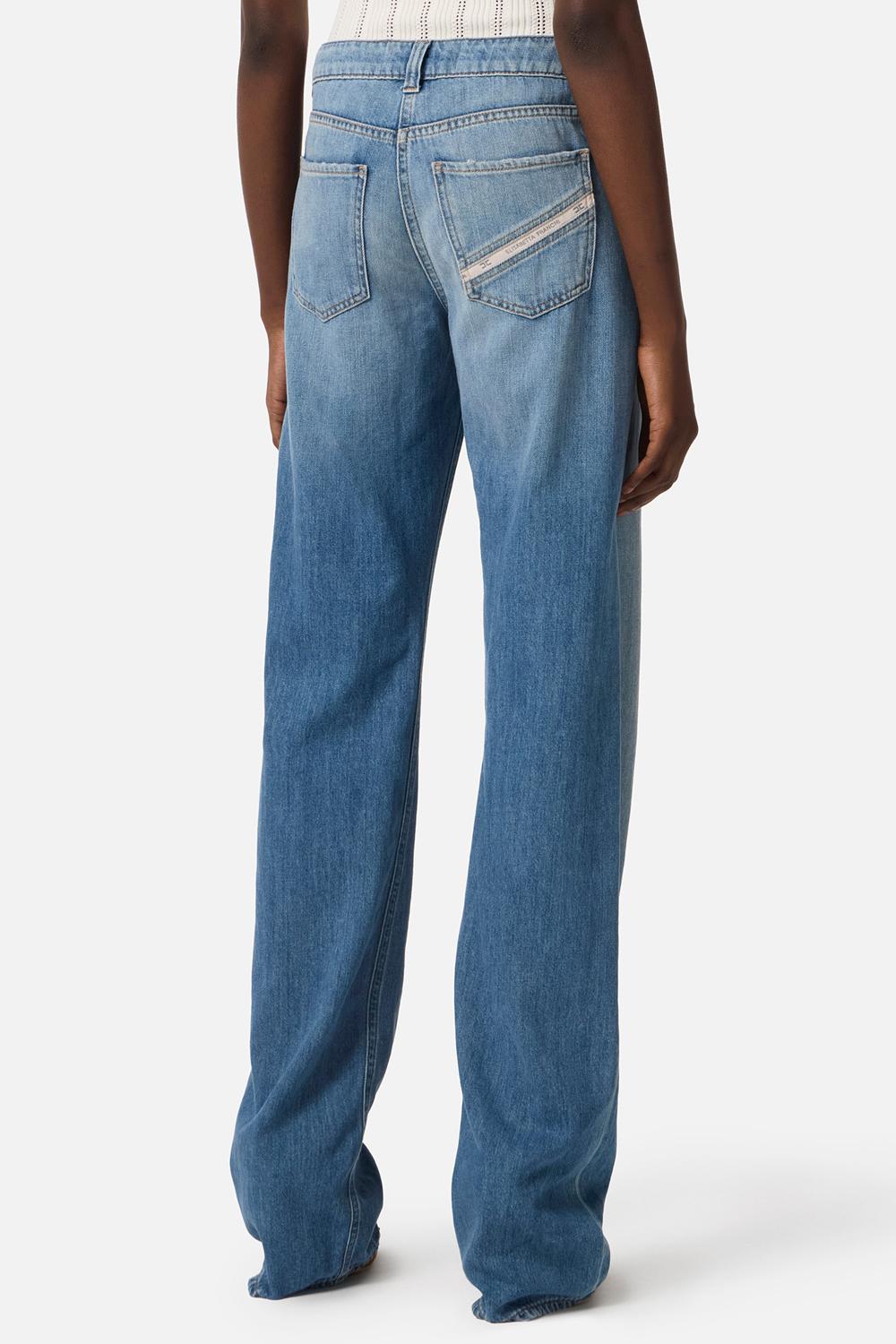 Jeans a palazzo con dettaglio logo PJ21I 61E2192 Elisabetta Franchi