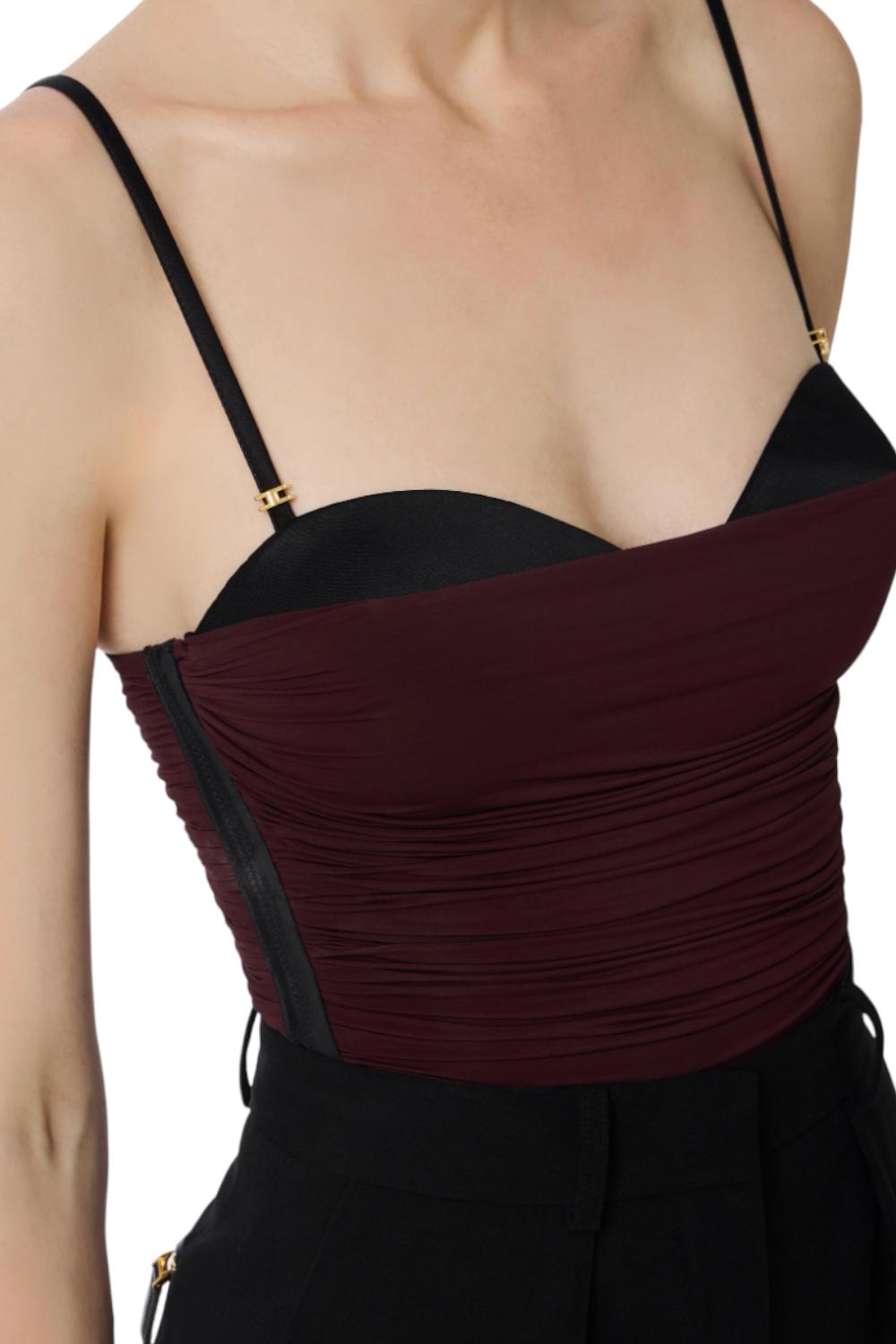 Body in jersey stretch con drappeggi<BR/> BO004 56E2EA4 Elisabetta Franchi