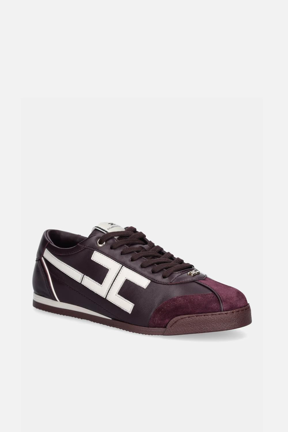 Sneaker in pelle con dettaglio logo<BR/> SA82G 56E2EH8 Elisabetta Franchi