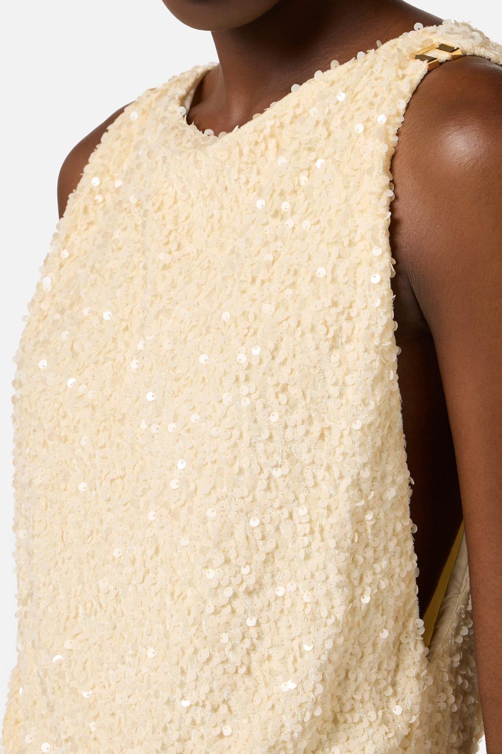 Abito Red Carpet in paillettes con dettaglio logo<BR/> ABR52 52E2DC7 Elisabetta Franchi