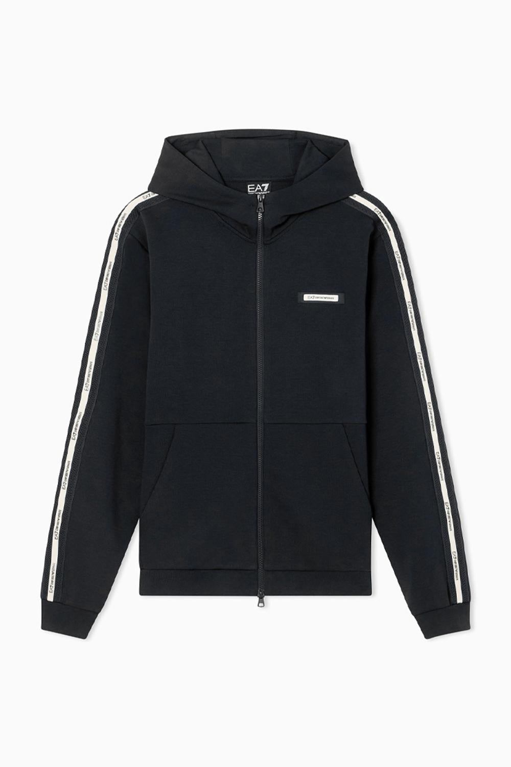 Felpa con cappuccio Logo Series in interlok di misto cotone 7M001480 AF12660UC001 EA7 Emporio Armani