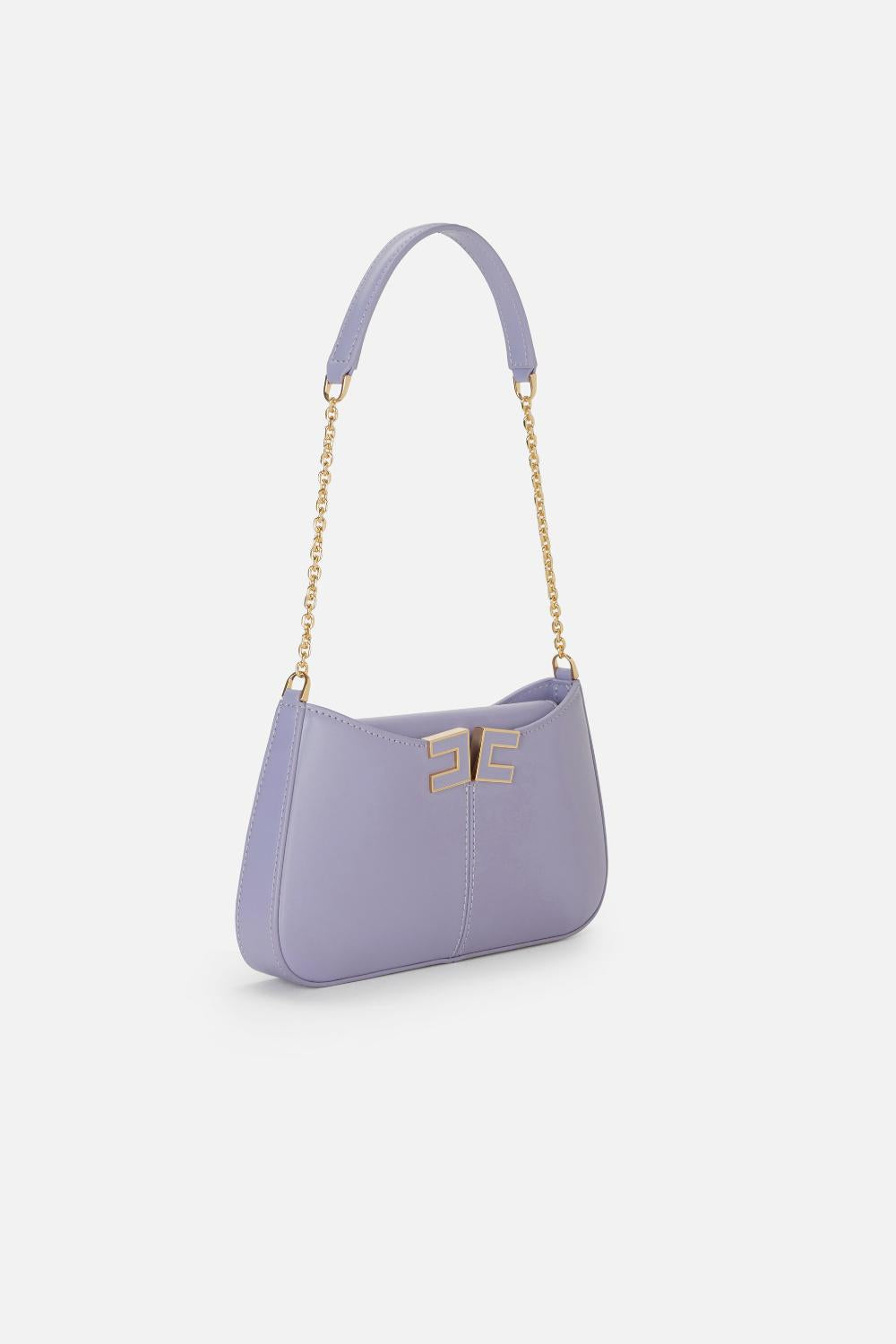 Borsa Elisabetta Franchi a Spalla con Tracolla in Metallo e Logo Dorato BS93A 61E2EV7 Elisabetta Franchi