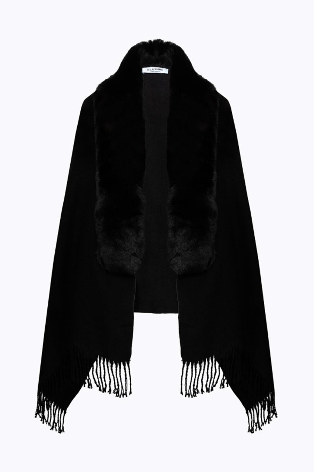 STOLA IN MAGLIA CON COLLO FAUX FUR PF4004 T030022222 Blugirl