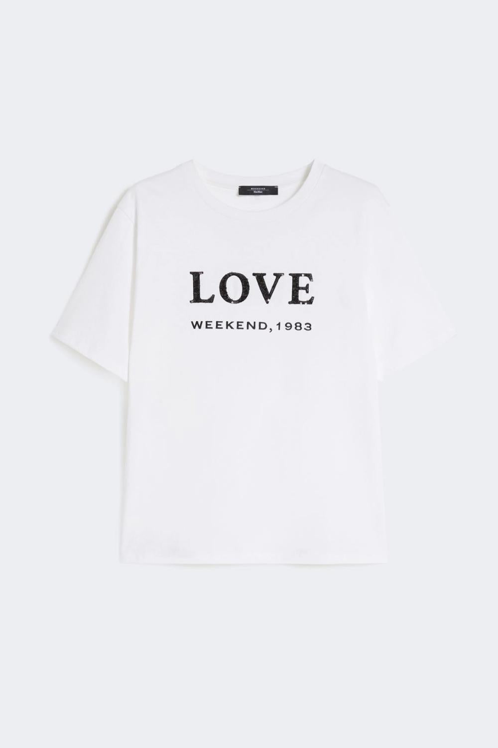 T-shirt in jersey con stampa e ricami WKDAGILE 001BIANCO Max Mara Weekend
