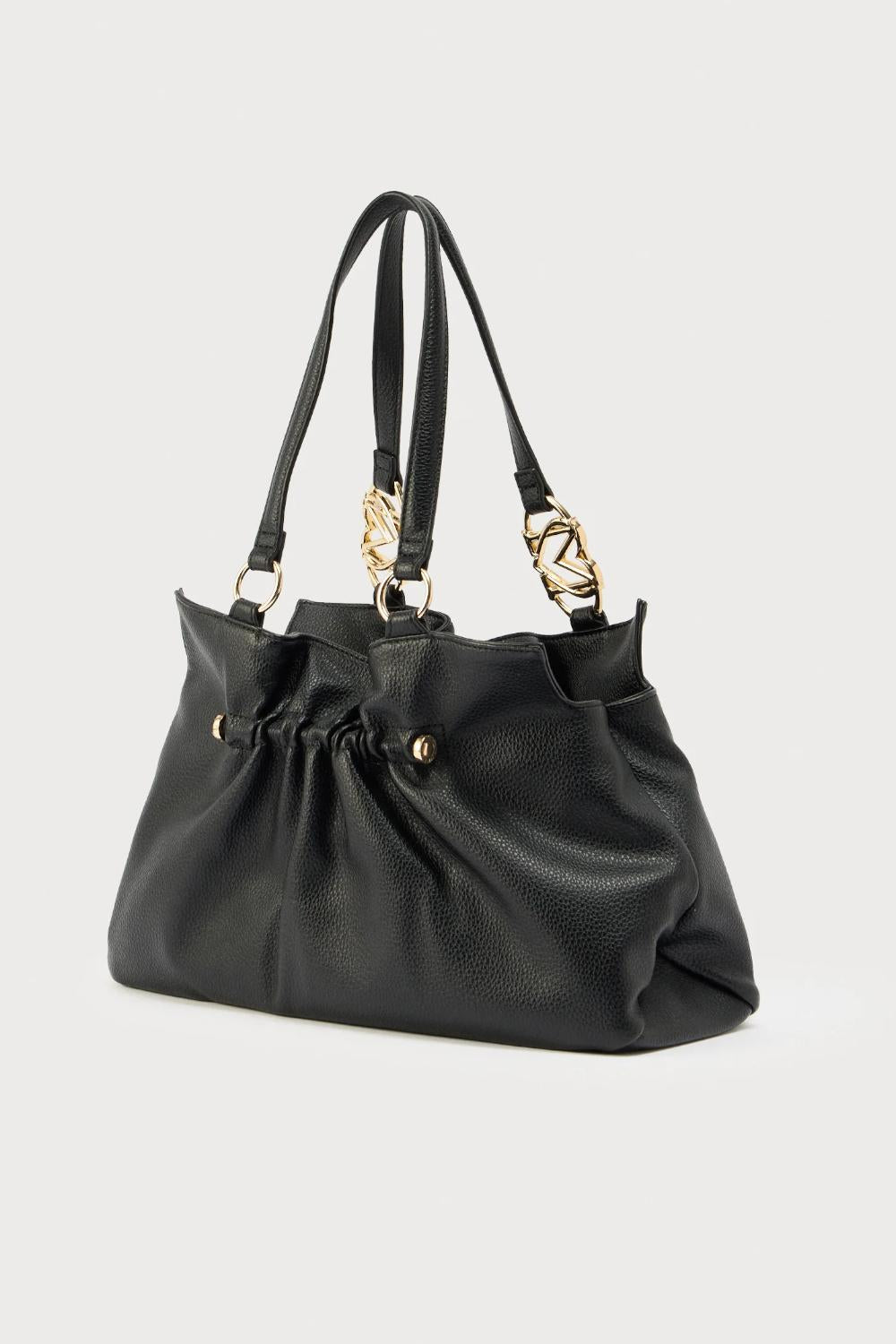 Borsa a spalla Love Moschino nera con logo in metallo JC4009PP1O LB0000 Love Moschino