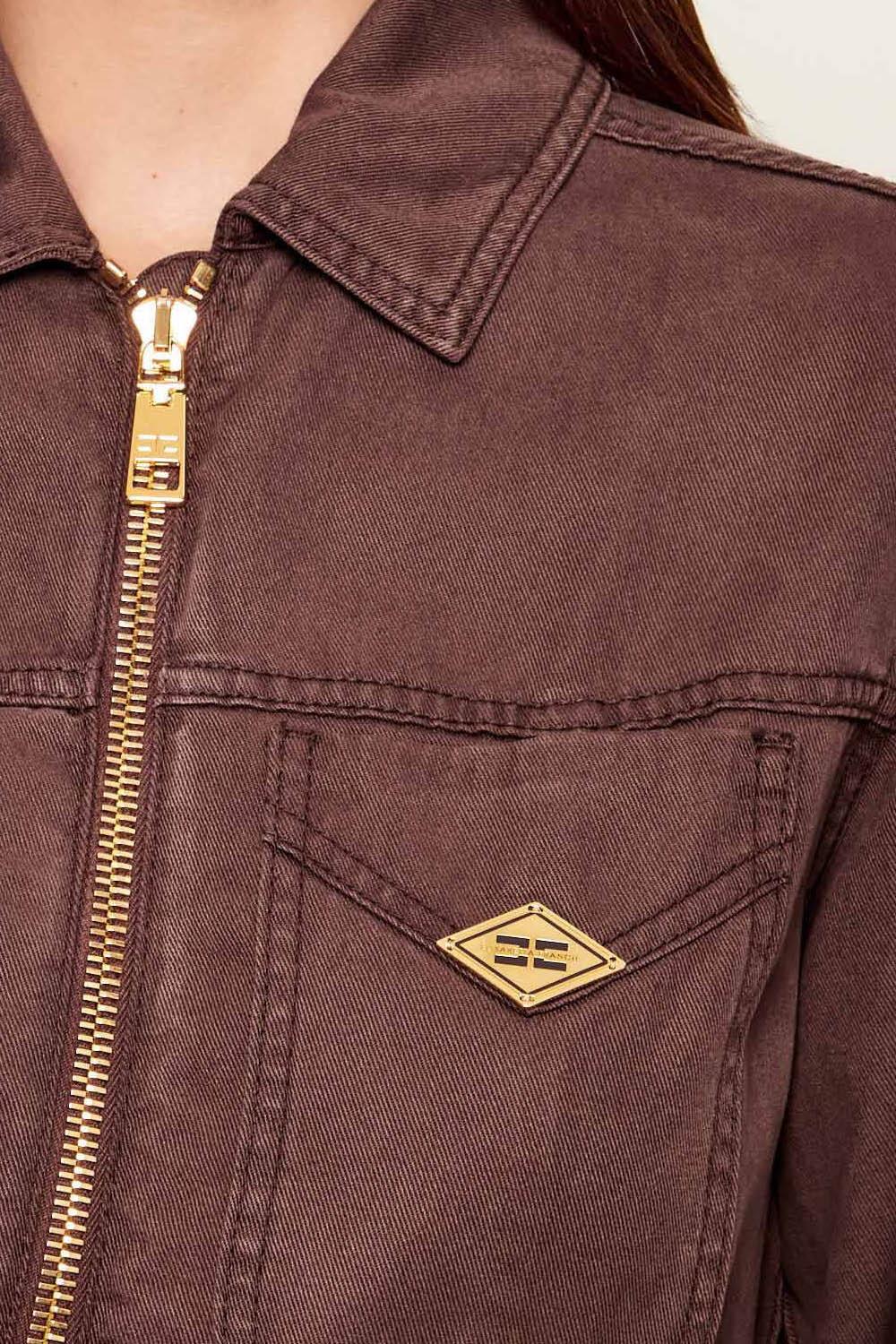 Tuta Corta in Denim con Zip TJ47N 61E2644 Elisabetta Franchi