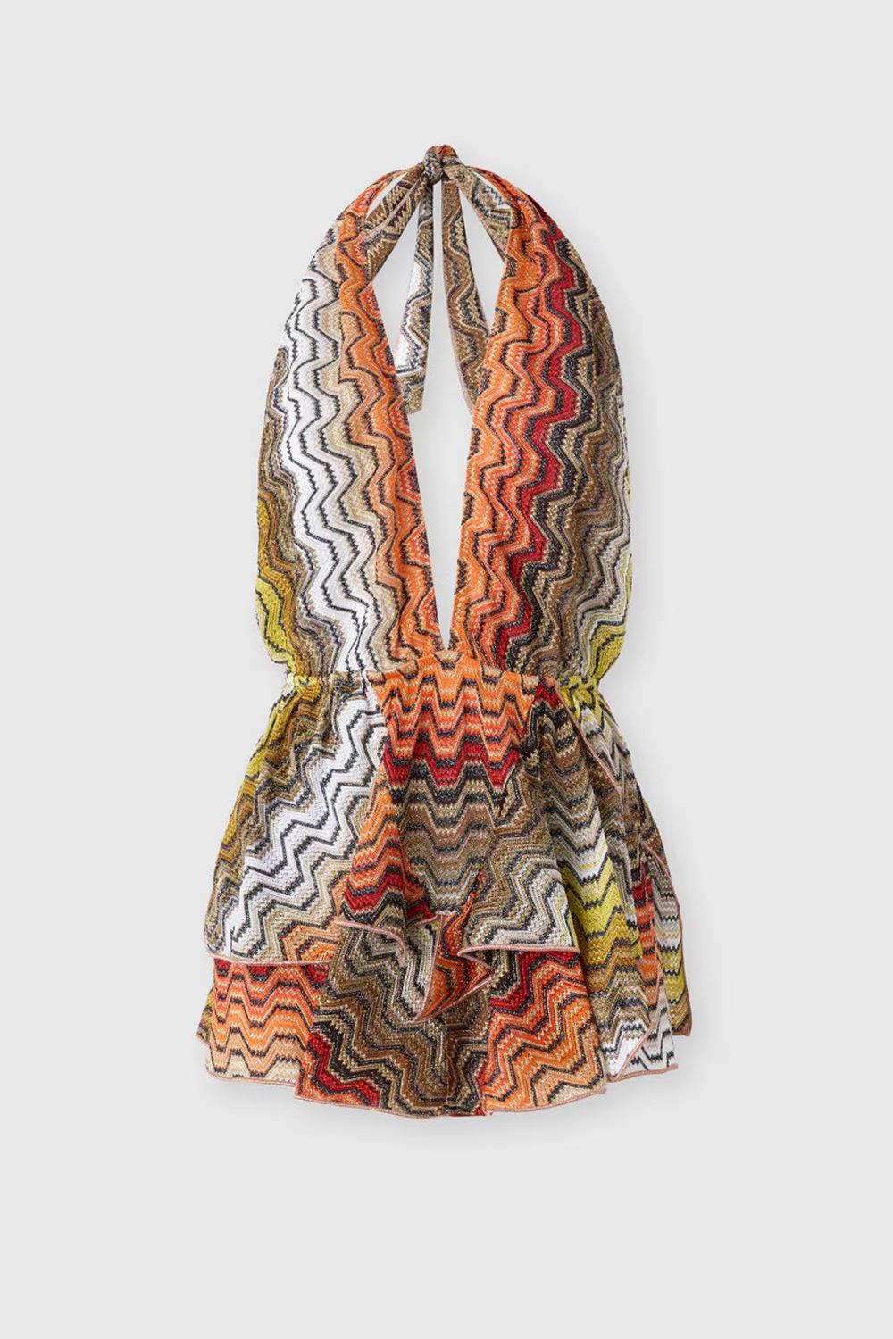 Copricostume corto motivo greca con schiena scoperta MS26SQ24 BR015DS91SC Missoni