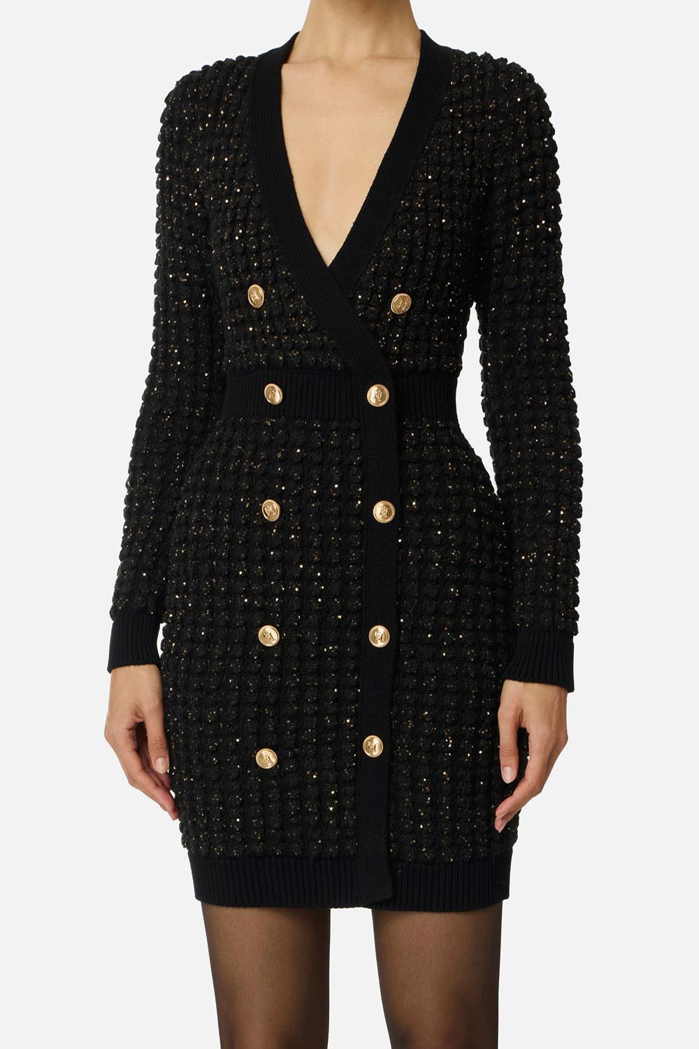 Abito in maglia bouclé con paillettes AM15Q 56E2110 Elisabetta Franchi