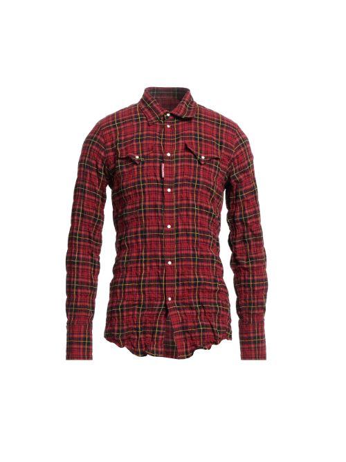 Camicia a quadri Dsquared2 regular fit in fantasia scozzese con tasche frontali S74DM0657 S54785002FROSSO Dsquared2