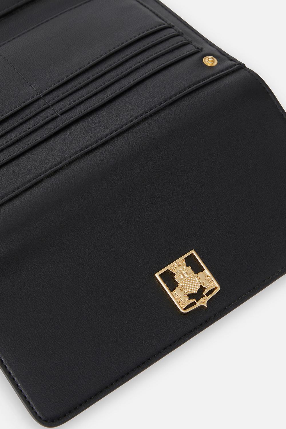 Portafoglio in materiale sintetico con scudetto in metallo<BR/> PF04A 46E2110 Elisabetta Franchi