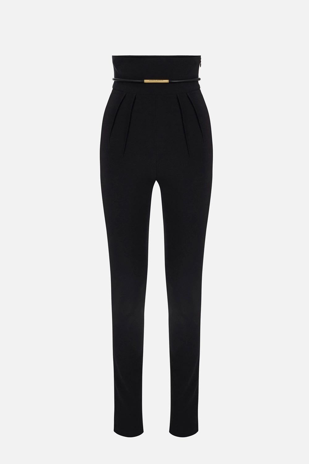 Pantaloni in crêpe leggero con cintura PA134 57E2110 Elisabetta Franchi