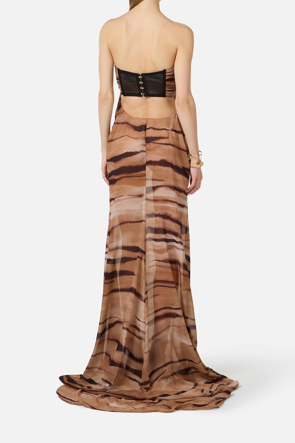 Abito Red Carpet con stampa tigre ABR55 62E2470 Elisabetta Franchi