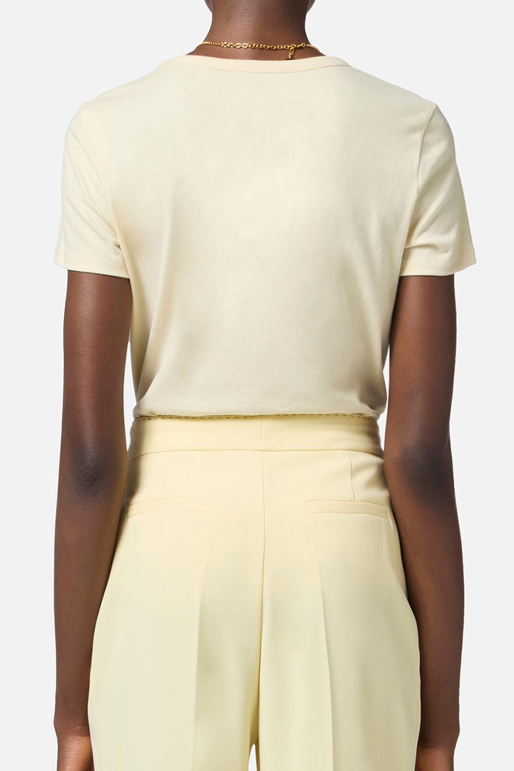T-shirt in jersey con collana a fiocco<BR/> MA029 51E2DC7 Elisabetta Franchi