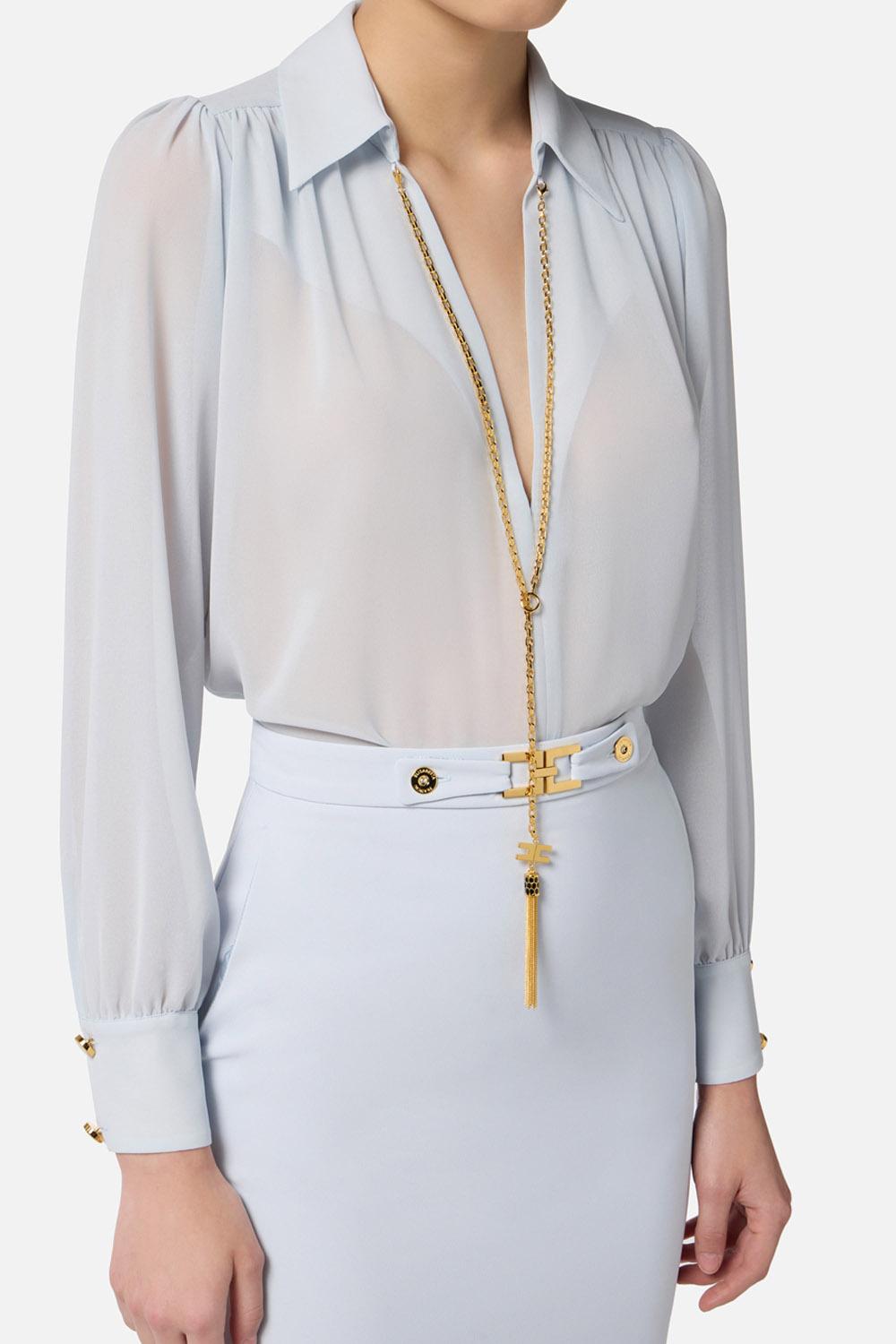 Camicia in georgette con collana CA133 57E2EA7 Elisabetta Franchi