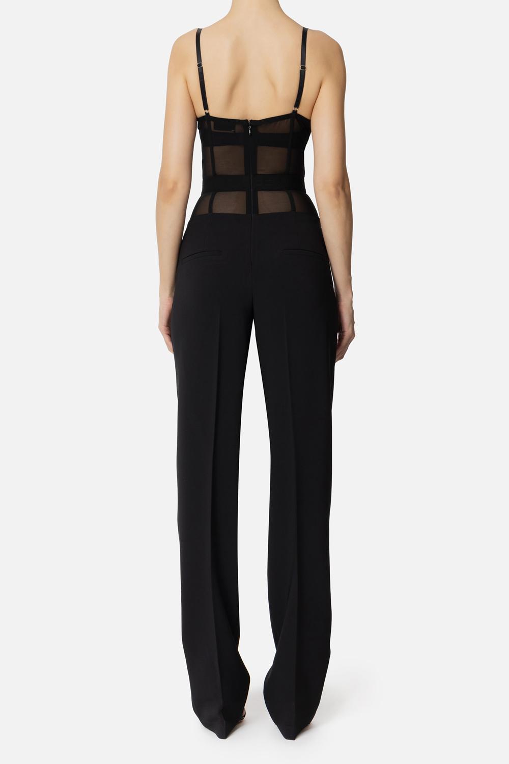 Tuta in crêpe e tulle<BR/> TU030 51E2110 Elisabetta Franchi