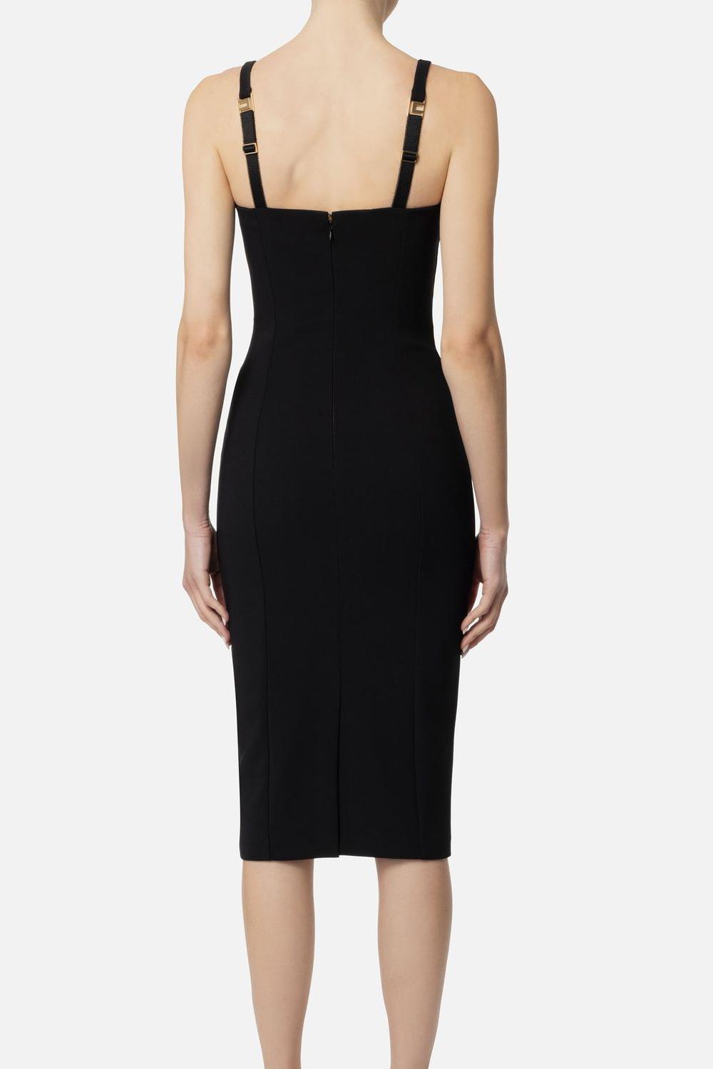 Abito midi in crêpe stretch taglio coppe<BR/> AB711 46E2110 Elisabetta Franchi