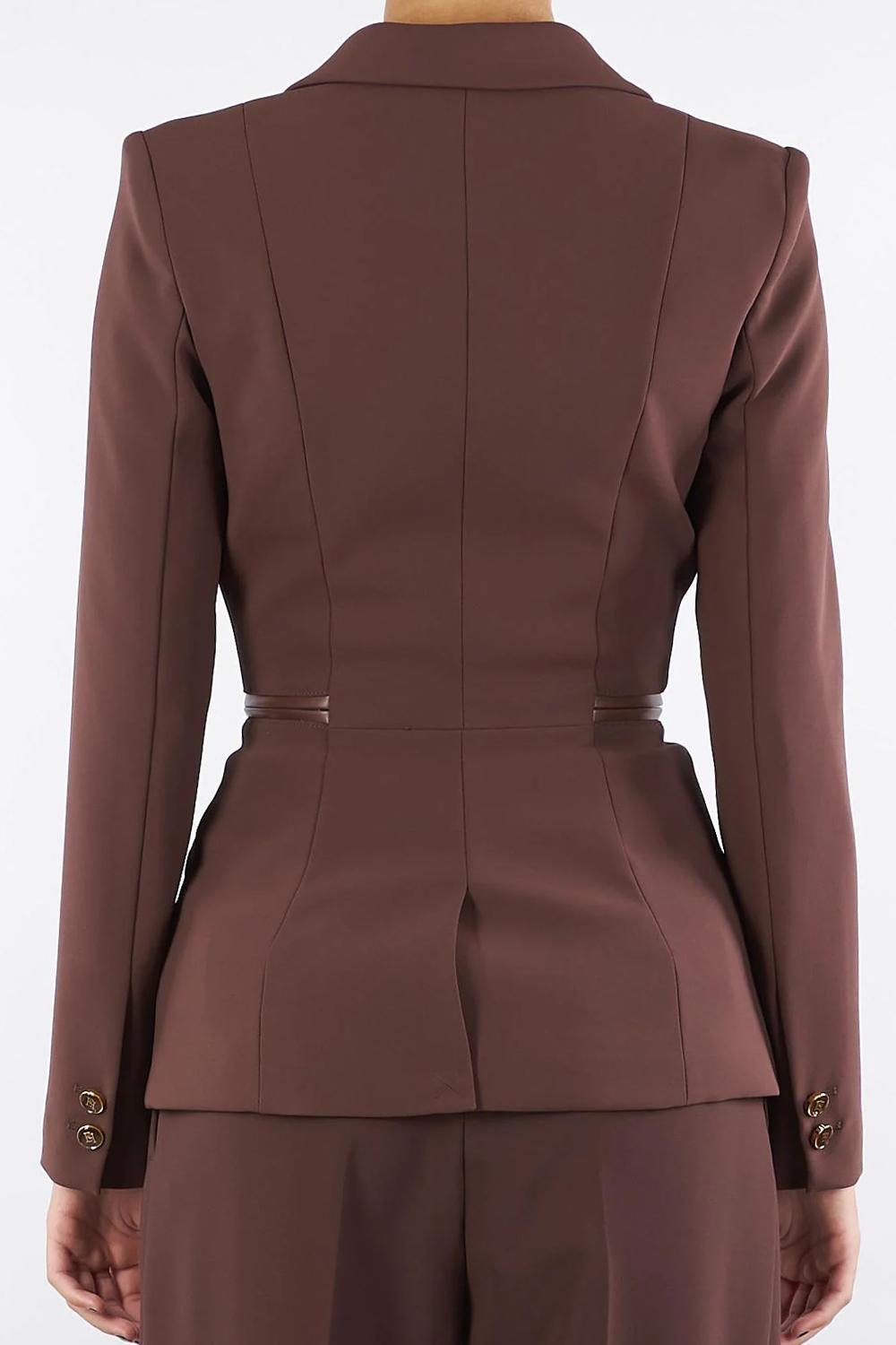 Giacca in crêpe leggero con dettagli zip<BR/> GI172 56E2EA3 Elisabetta Franchi