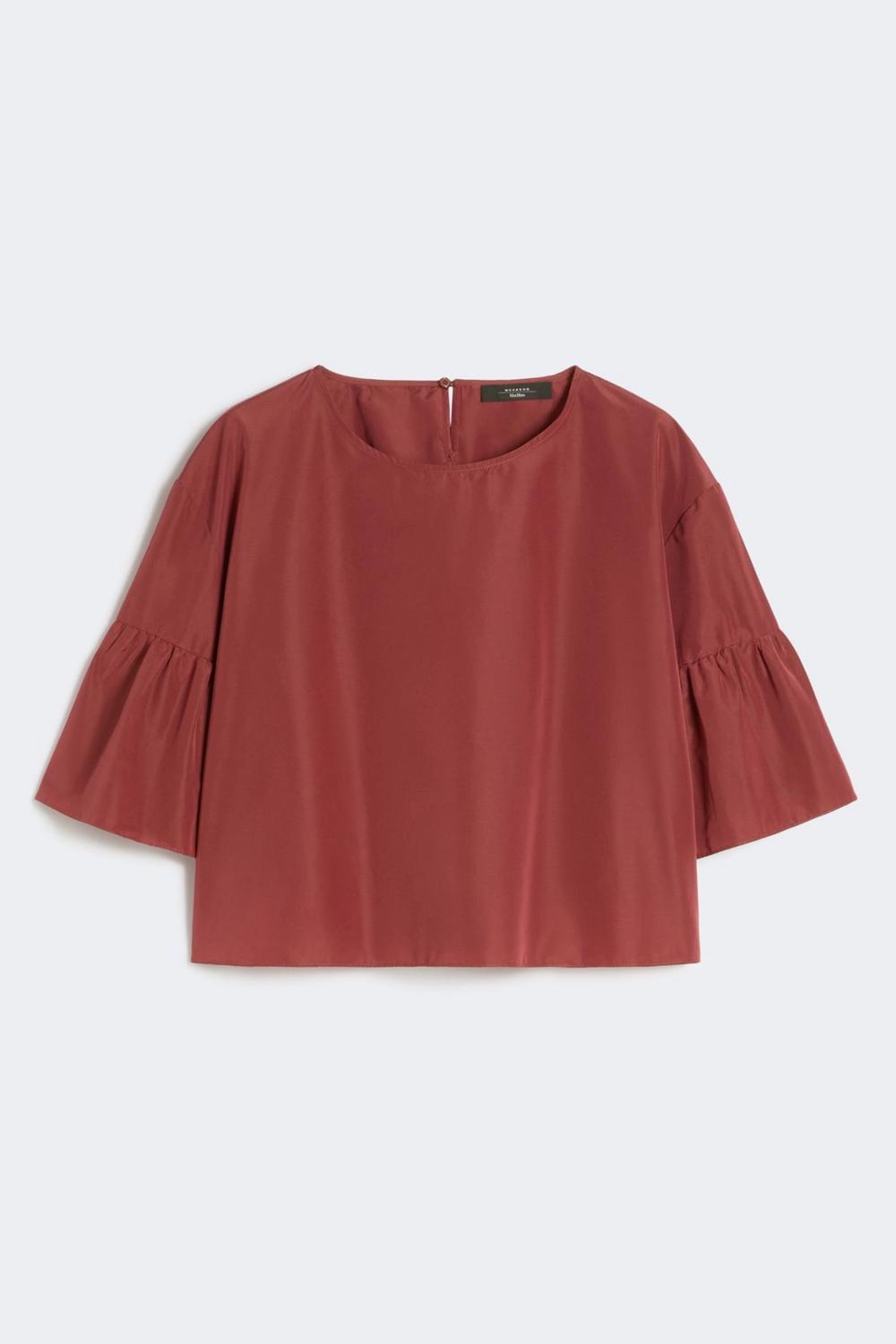 Blusa crop in taffettà di cotone WKDBREAK 014CILIEGIA Max Mara Weekend