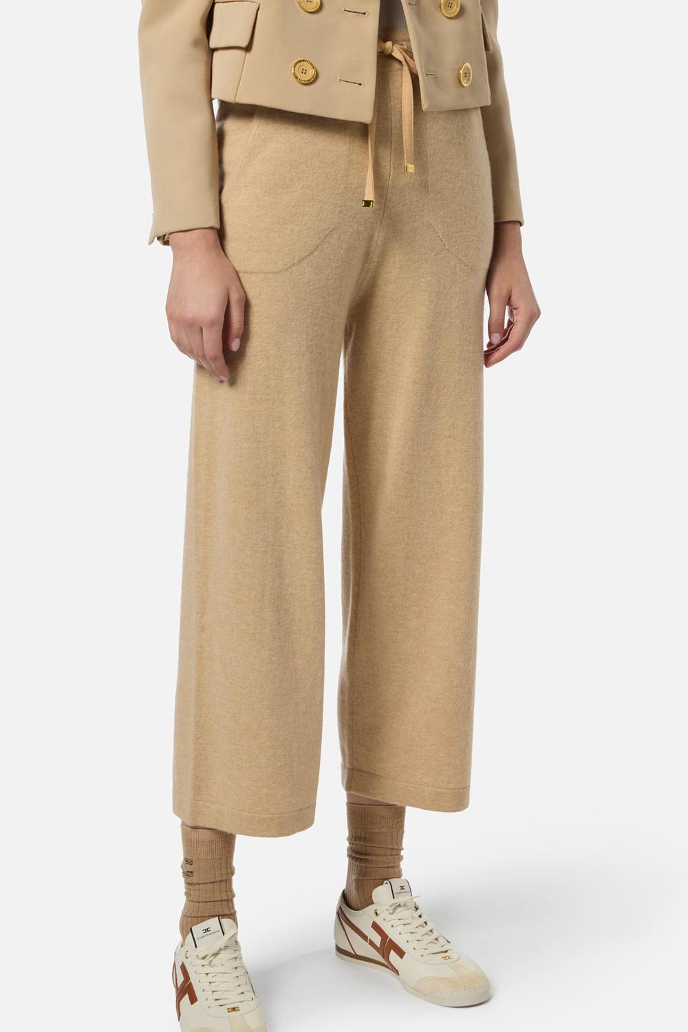 Pantaloni in misto cachemire con coulisse KP70S 57E2EN1 Elisabetta Franchi