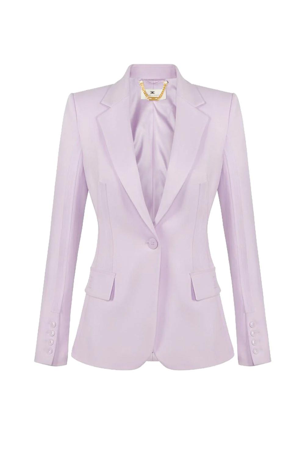 Giacca Elisabetta Franchi in Doppio Crêpe Stretch GI216 61E2EV7 Elisabetta Franchi
