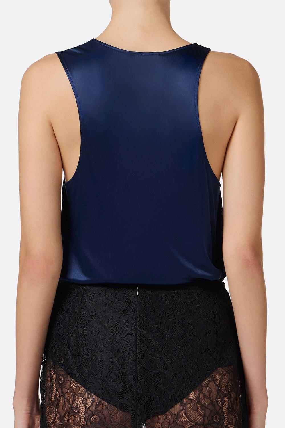 Canotta in jersey lucido con logo gioiello<BR/> CN001 51E2DC8 Elisabetta Franchi