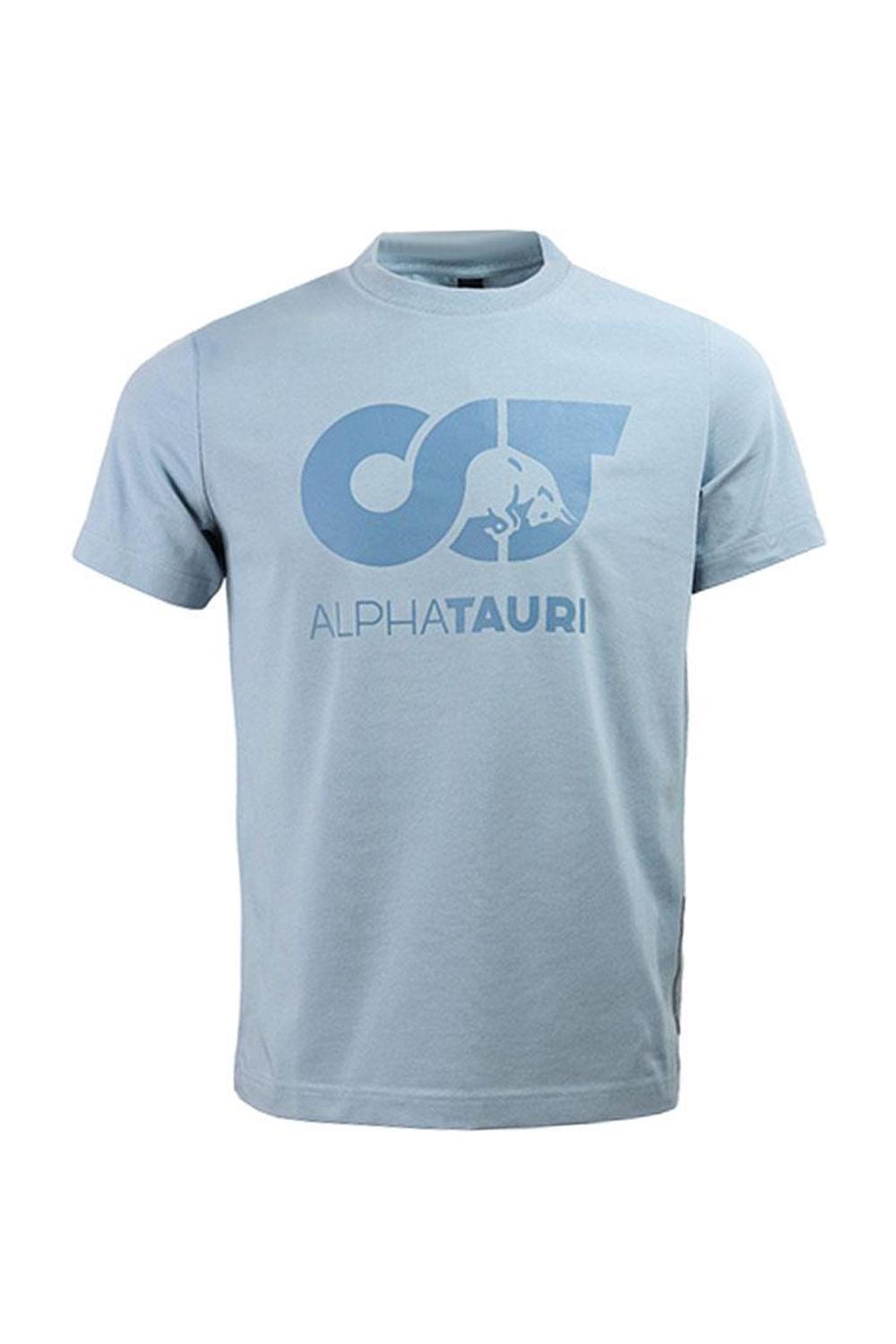T-shirt Basica in Cotone con Maxilogo Davanti Alphatauri ATA23597 STONE BLUE Alpha Tauri