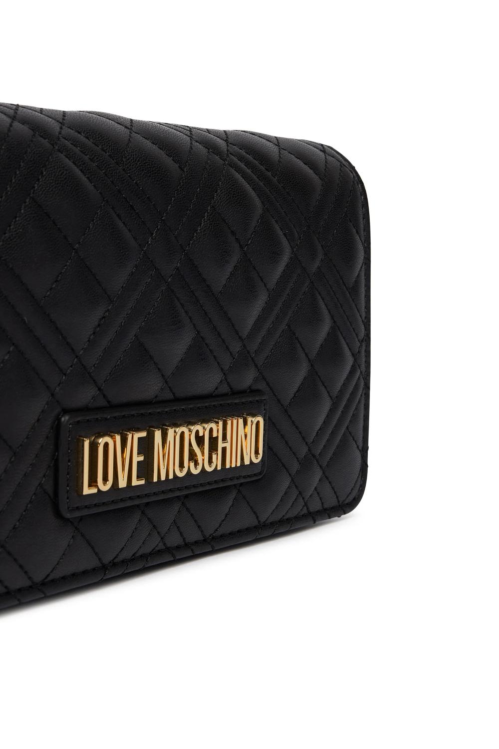 Pochette trapuntata Love Moschino con logo lettering e catena JC4079PP1O LA0000 Love Moschino