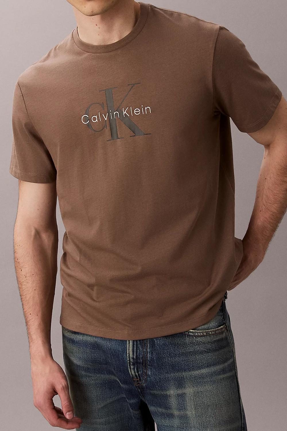 T-shirt con monogramma con logo<BR/> LV04RB862G GPF Calvin Klein