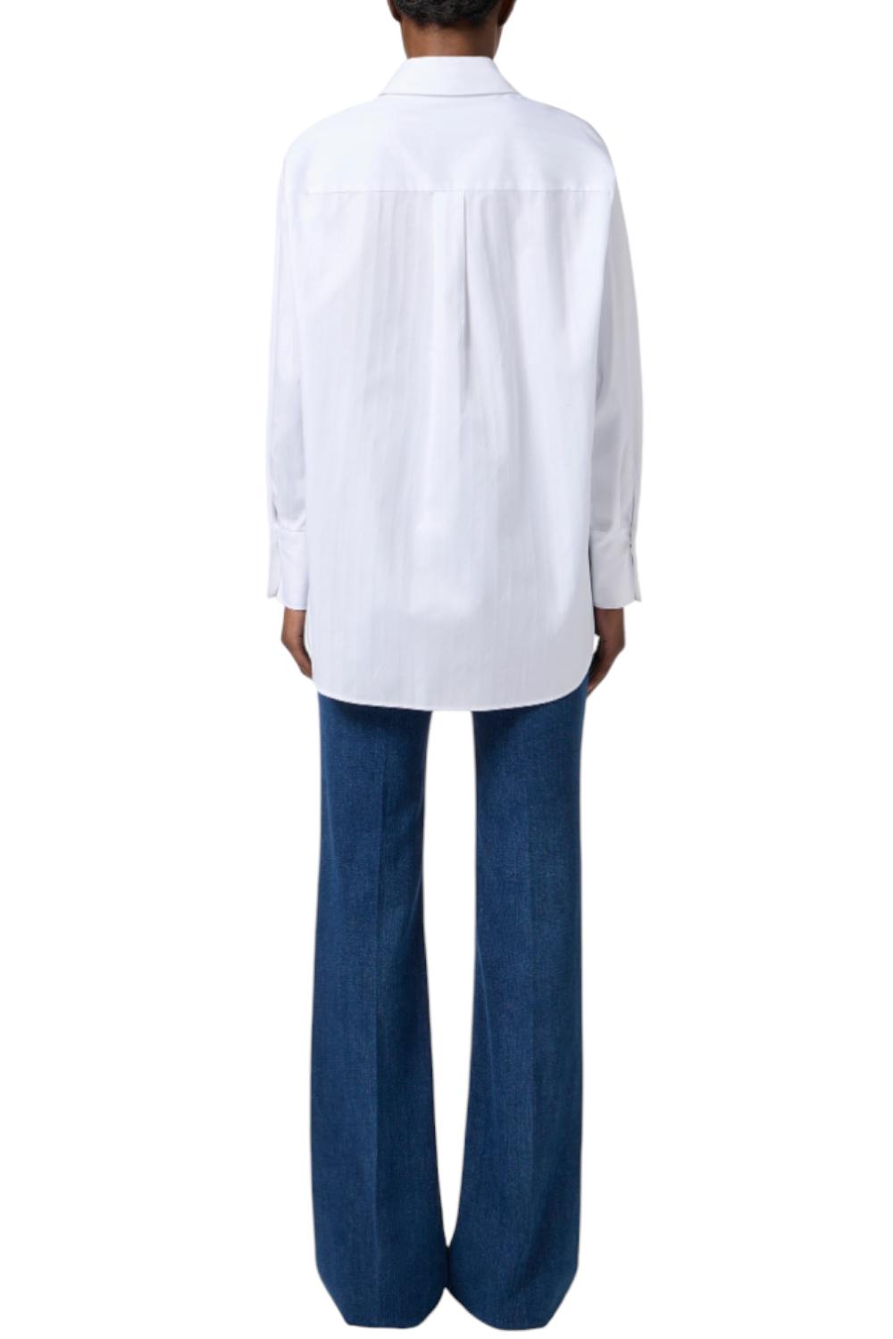 Camicia in popeline di cotone a righe<BR/> CA121 56E2100 Elisabetta Franchi