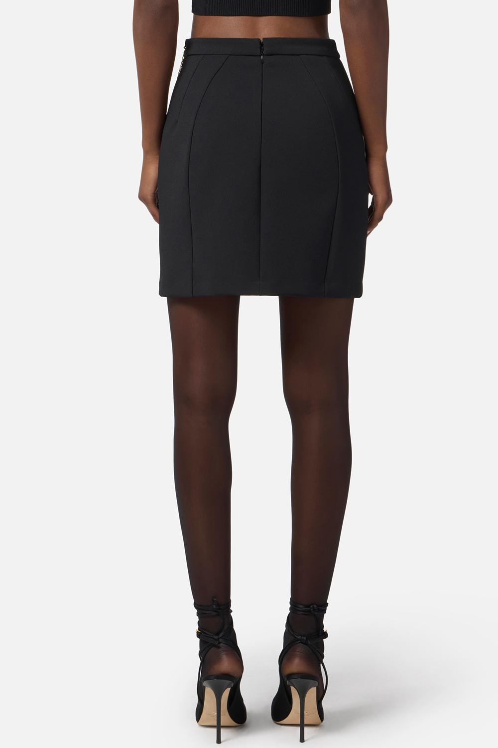 Gonna in doppio crêpe con catena gioiello GO148 57E2110 Elisabetta Franchi