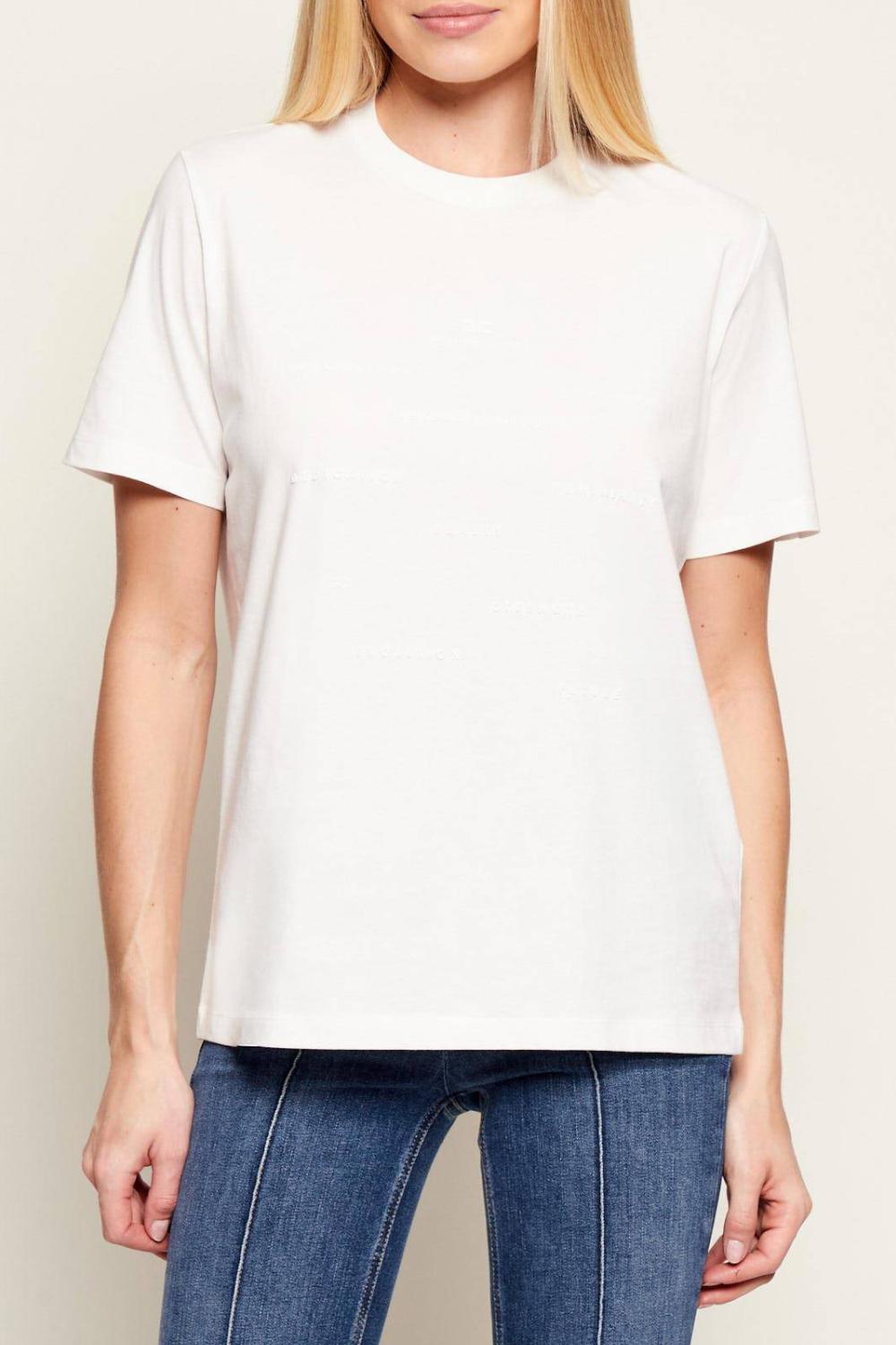 Maglietta Regular Fit Elisabetta Franchi in Jersey con Girocollo e Logo 3D MA74D 61E2270 Elisabetta Franchi