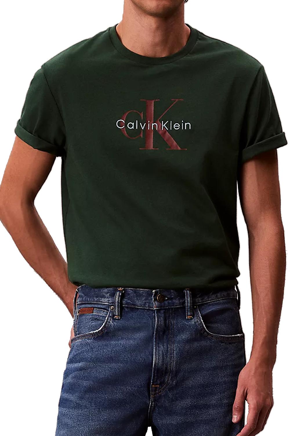T-shirt con monogramma con logo<BR/> LV04RB862G LLG Calvin Klein