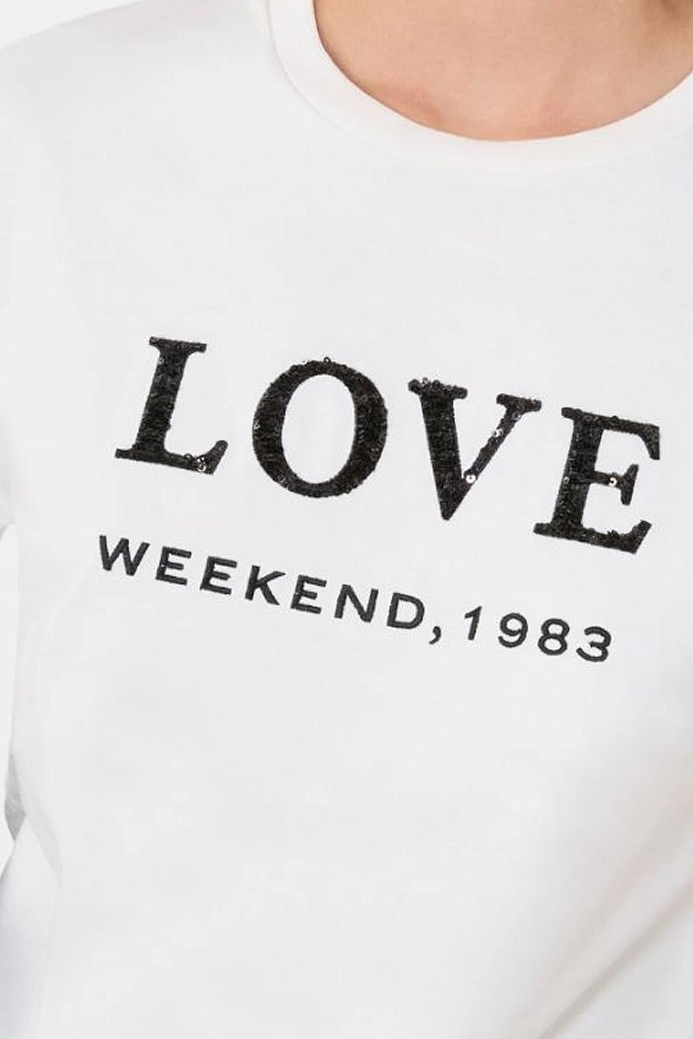T-shirt in jersey con stampa e ricami WKDAGILE 001BIANCO Max Mara Weekend