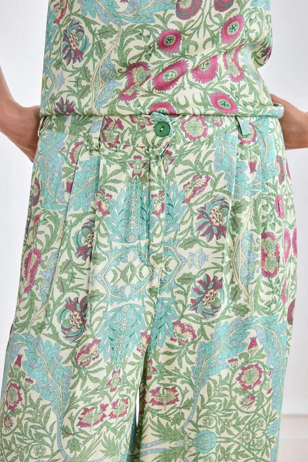 Pantaloni Donna LUNO in Viscosa Leggera con Stampa Floreale GF.LUNO ACQUA NKN Nekane