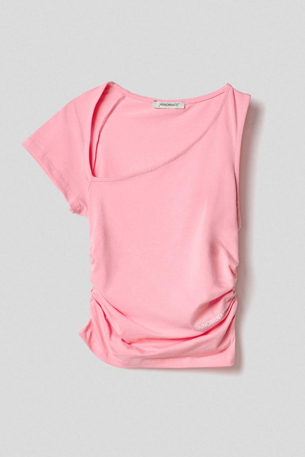 T-Shirt Asimmetrica<BR/> HMABW01507 PTTS0059RO45 Hinnominate