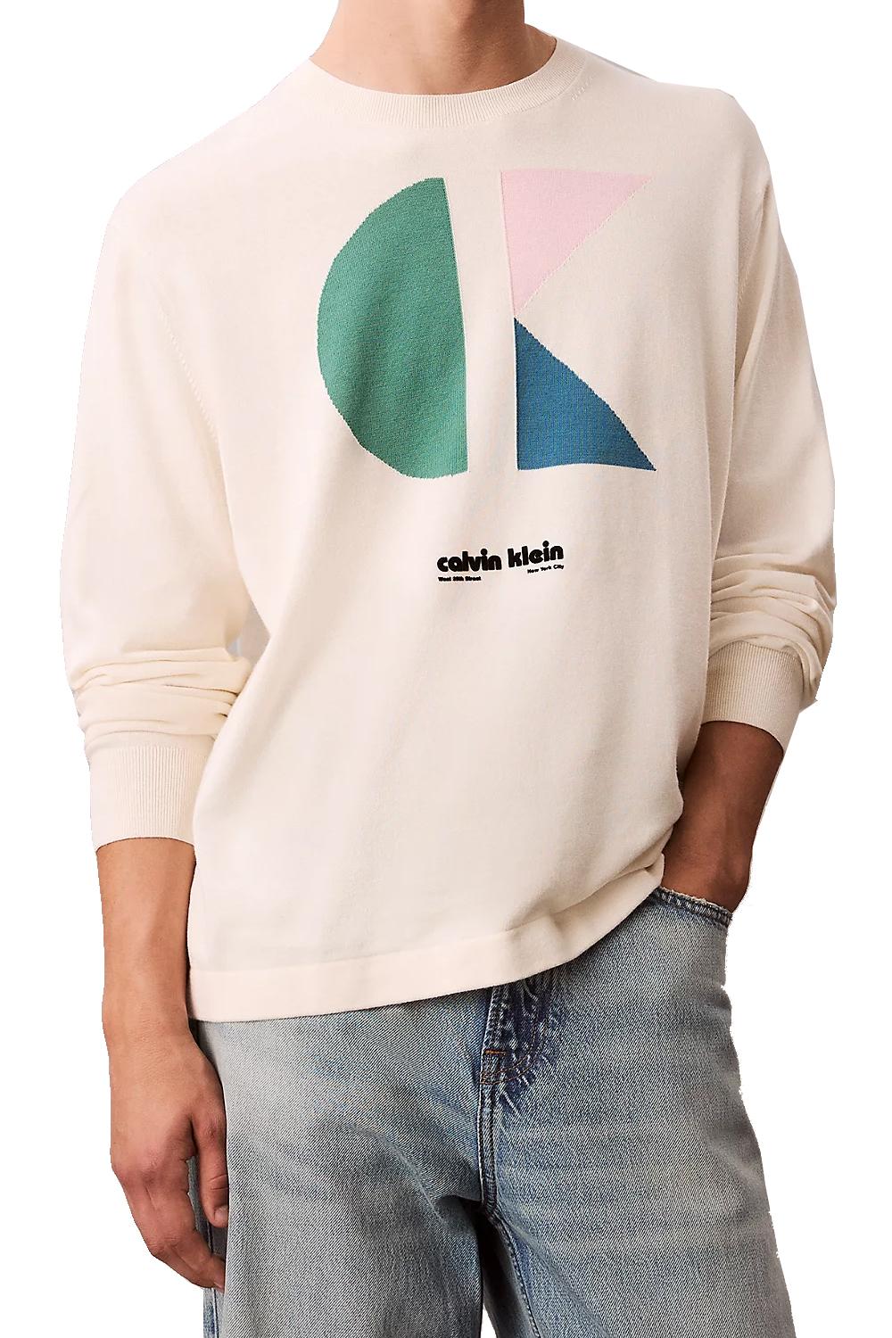 Maglione con monogramma con logo taglio relaxed<BR/> LV04RC303G YAS Calvin Klein