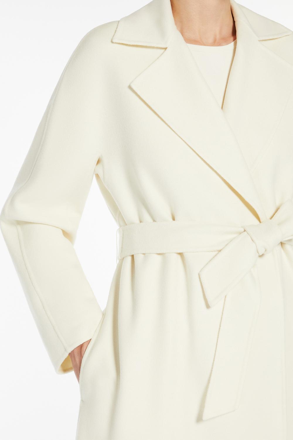 Cappotto in lana, cachemire e seta con cintura<BR/> CLES 003BIANCO Max Mara Studio