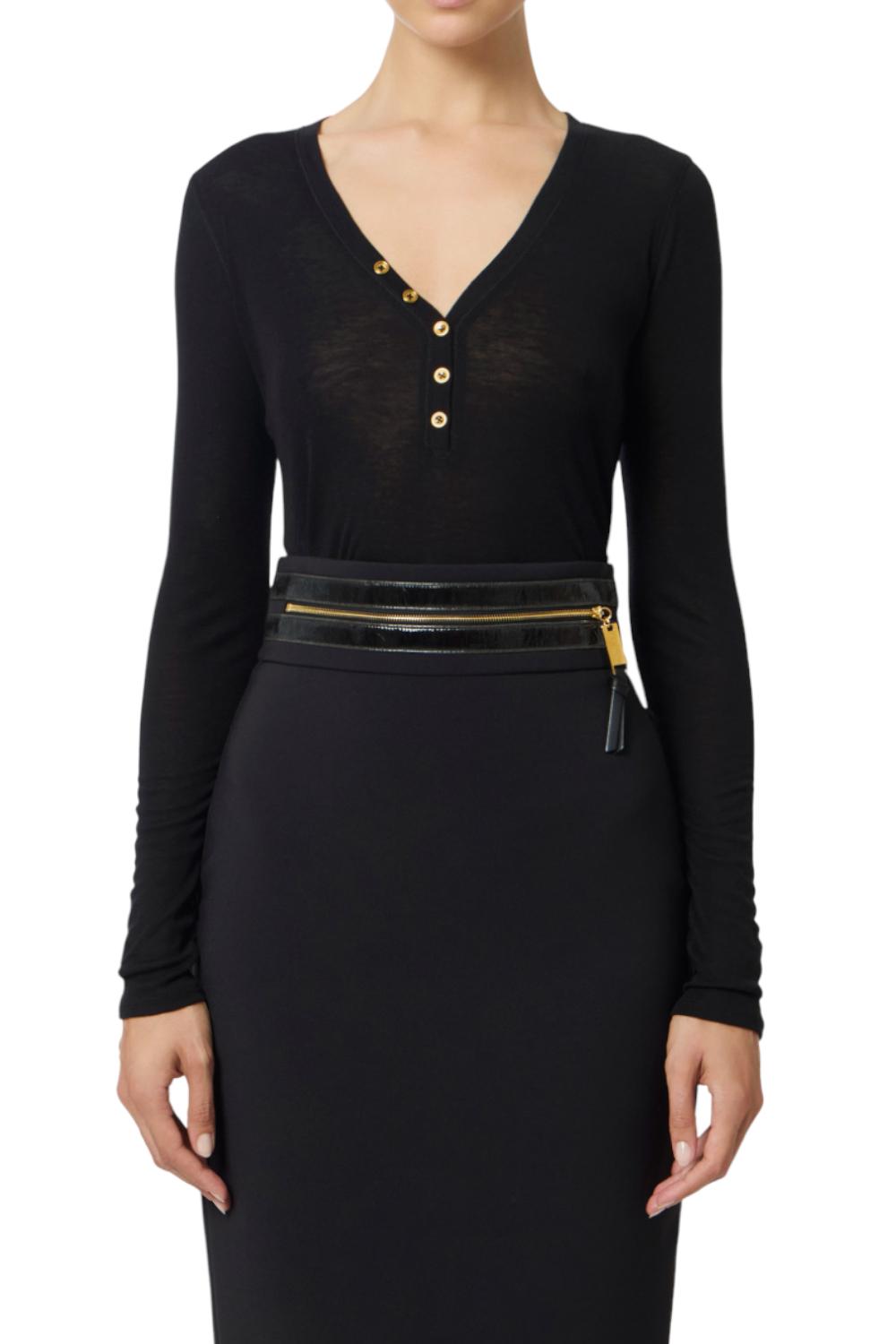 Maglia in jersey con bottoni<BR/> MD62B 56E2110 Elisabetta Franchi