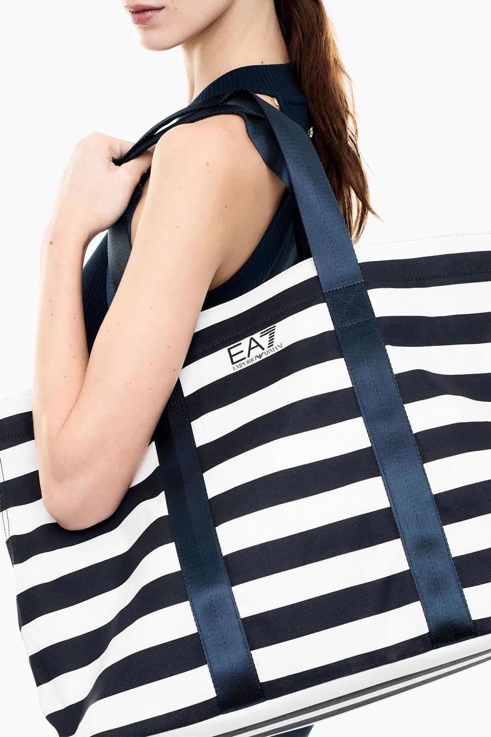 Shopping Bag in Cotone a righe 7W001199 AF22281MB149 EA7 Emporio Armani