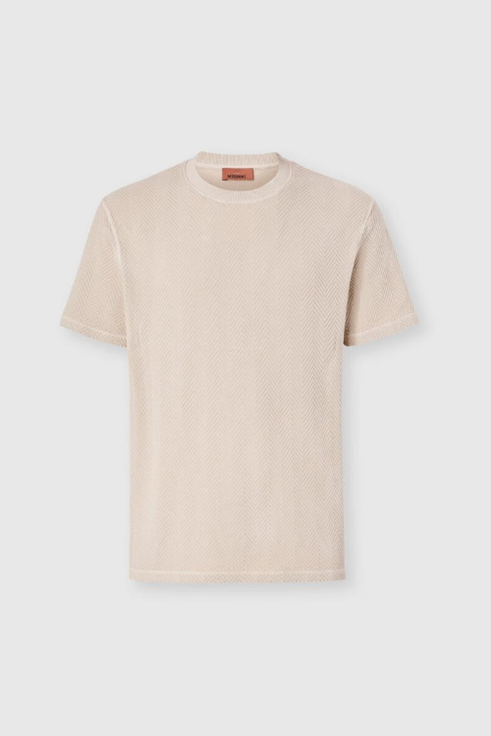 T-shirt Uomo Girocollo in Cotone e Viscosa con Motivo Zigzag US26SL06 BR014P40210 Missoni