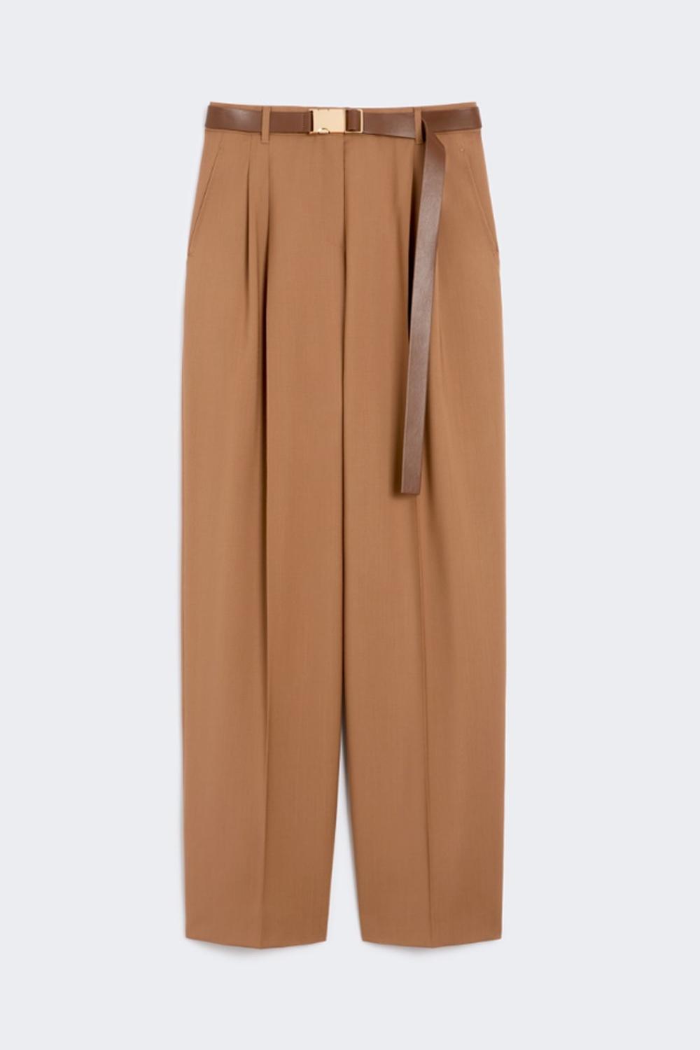 Pantalone in tela di lana<BR/> BERGAMO 026NOCCIOLA Max Mara Studio