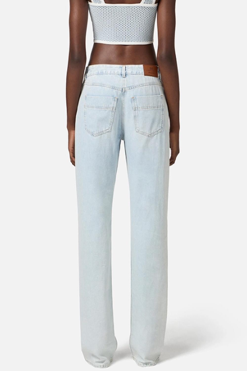 Jeans a palazzo con dettagli logo<BR/> PJ94I 51E2192 Elisabetta Franchi