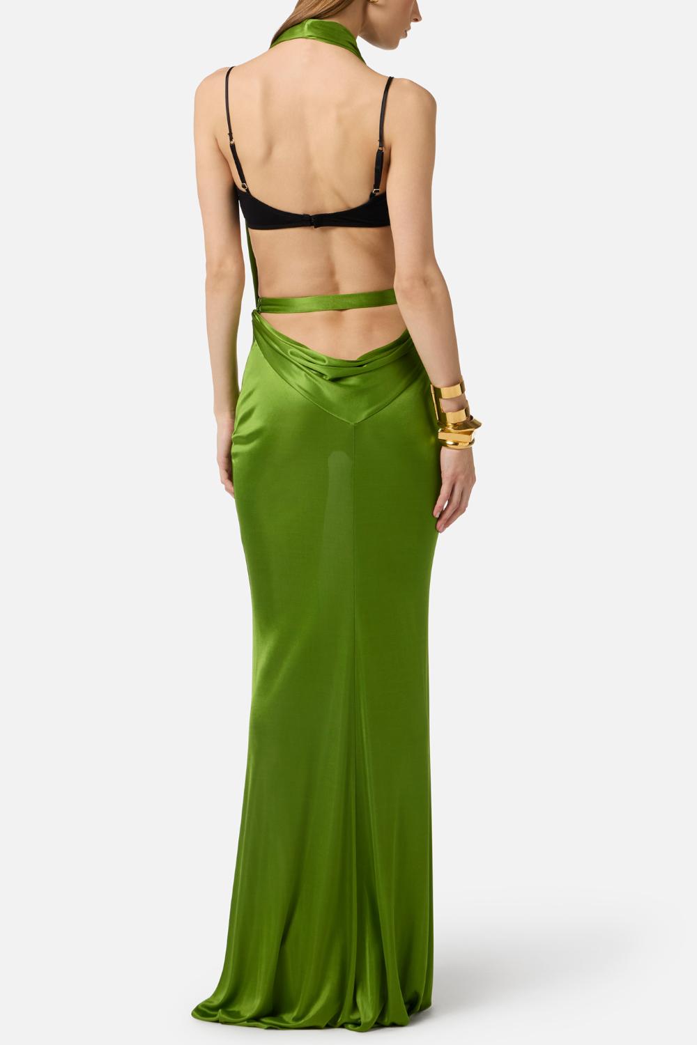 Abito da Sera Elisabetta Franchi in Jersey di Viscosa con Scollo Drappeggiato ABR13 61E2FA1 Elisabetta Franchi