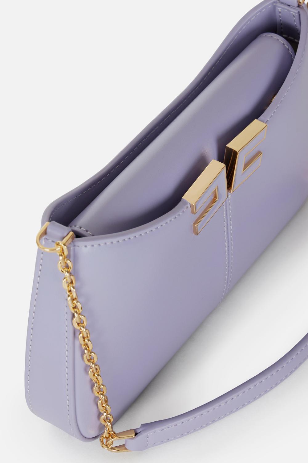 Borsa Elisabetta Franchi a Spalla con Tracolla in Metallo e Logo Dorato BS93A 61E2EV7 Elisabetta Franchi