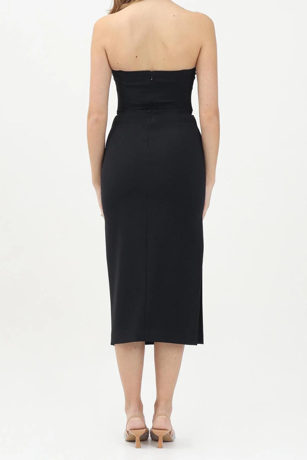 Tubino in crêpe fluido con macro fiocco<BR/> AB769 51E2110 Elisabetta Franchi